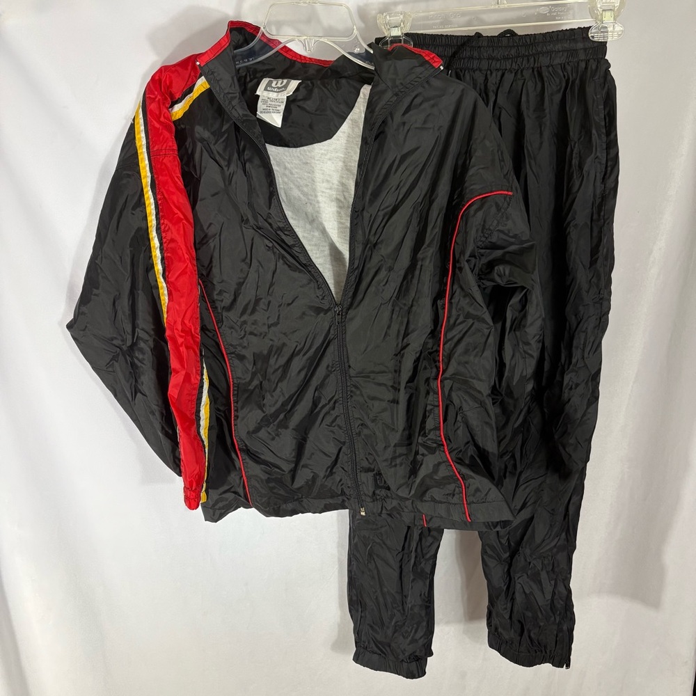 Wilson Kids Black Track Suit with Red and Yellow Accents